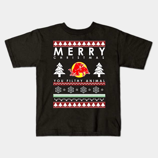 merry christmas you filthy animal Kids T-Shirt by zopandah